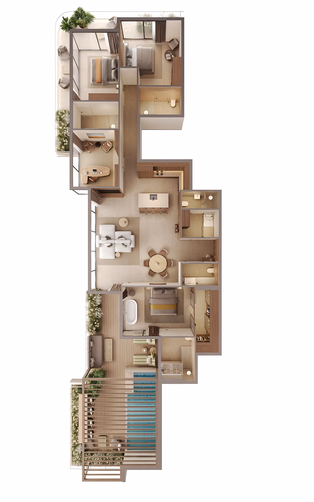 2D Black & White Floor Plans